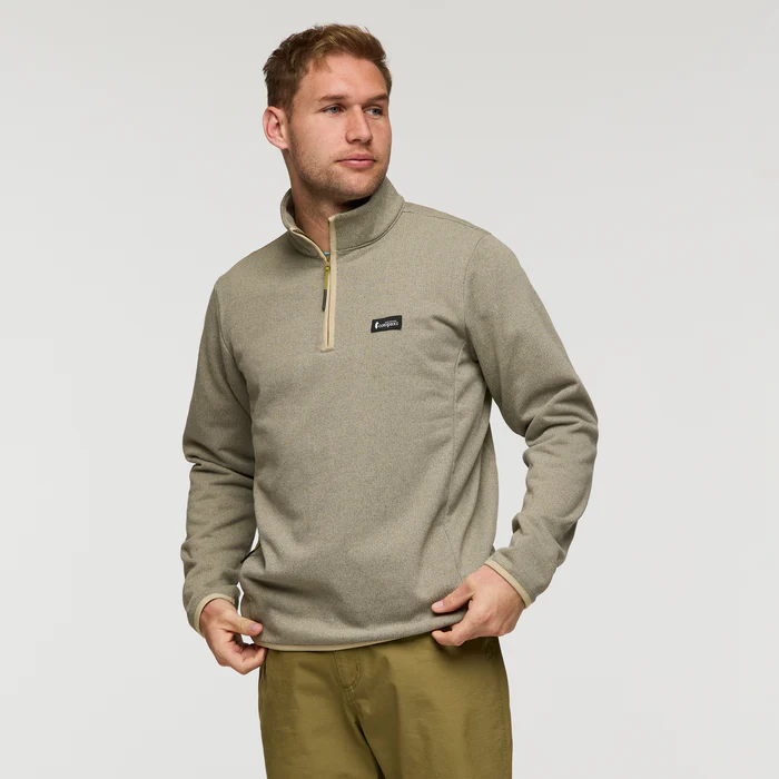 Envo Fleece Quarter-Zip Pullover - HEATHER PEBBLE
