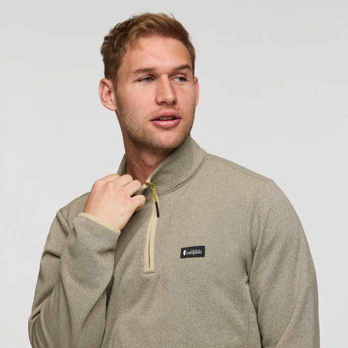 Envo Fleece Quarter-Zip Pullover - HEATHER PEBBLE - Image 3