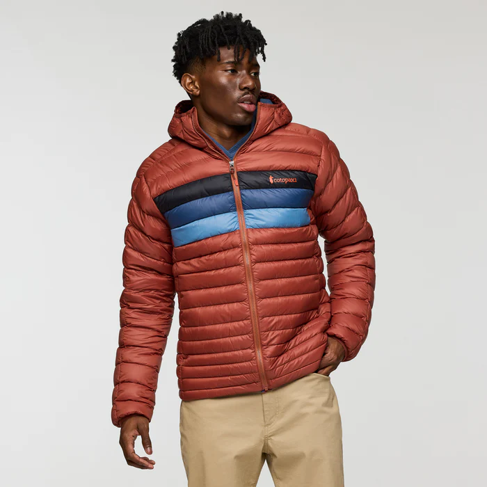Fuego Down Hooded Jacket - NUTMEG STRIPES