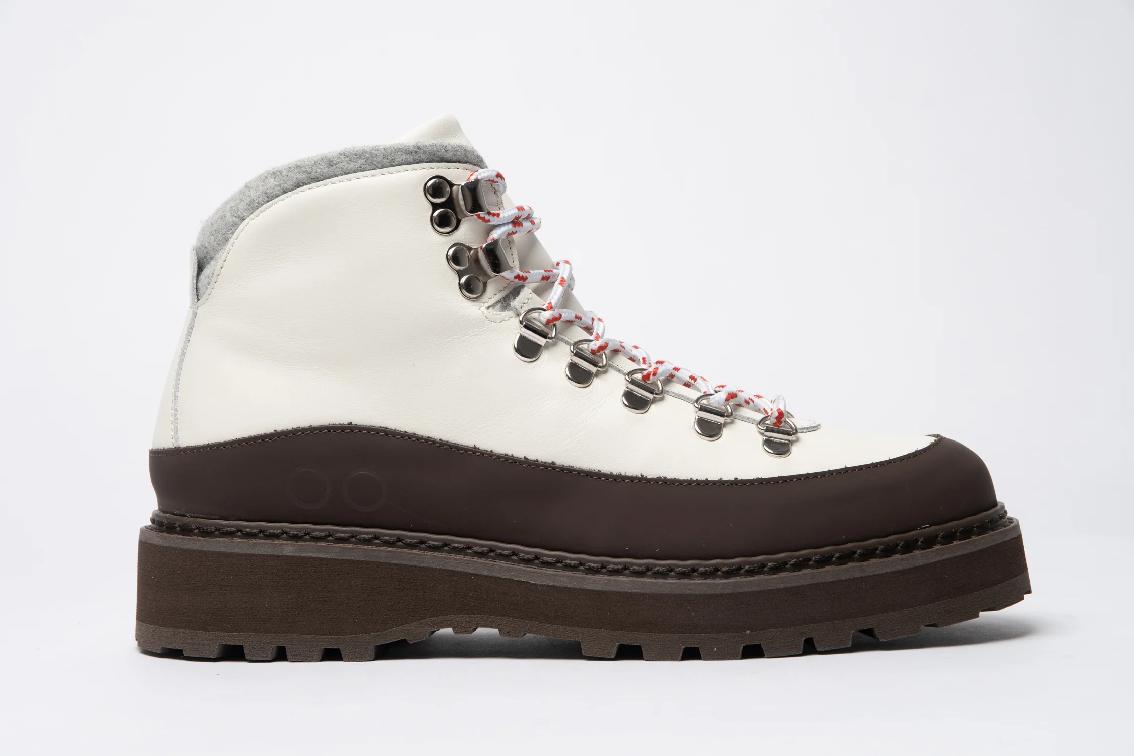 HIKING CORE CAP GRAINED LEATHER SHEARLING LINED W - OFF WHITE BROWN