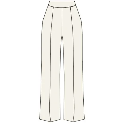 LARA WIDE LEG PANTS - MARSHMELLOW