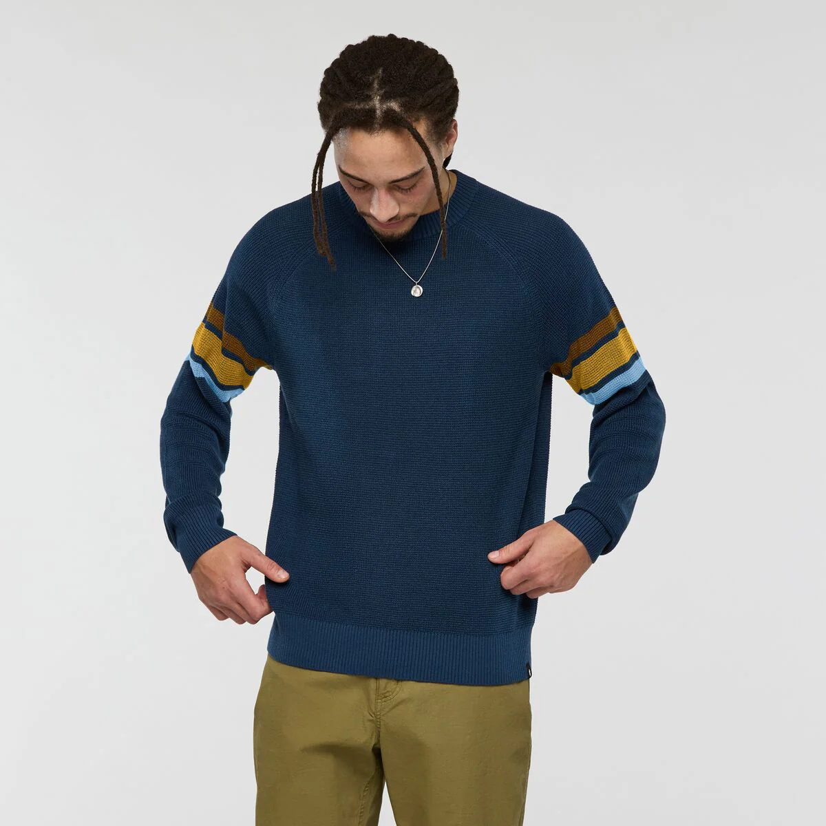 Libre Waffle Crew Sweater - DEEP SEA