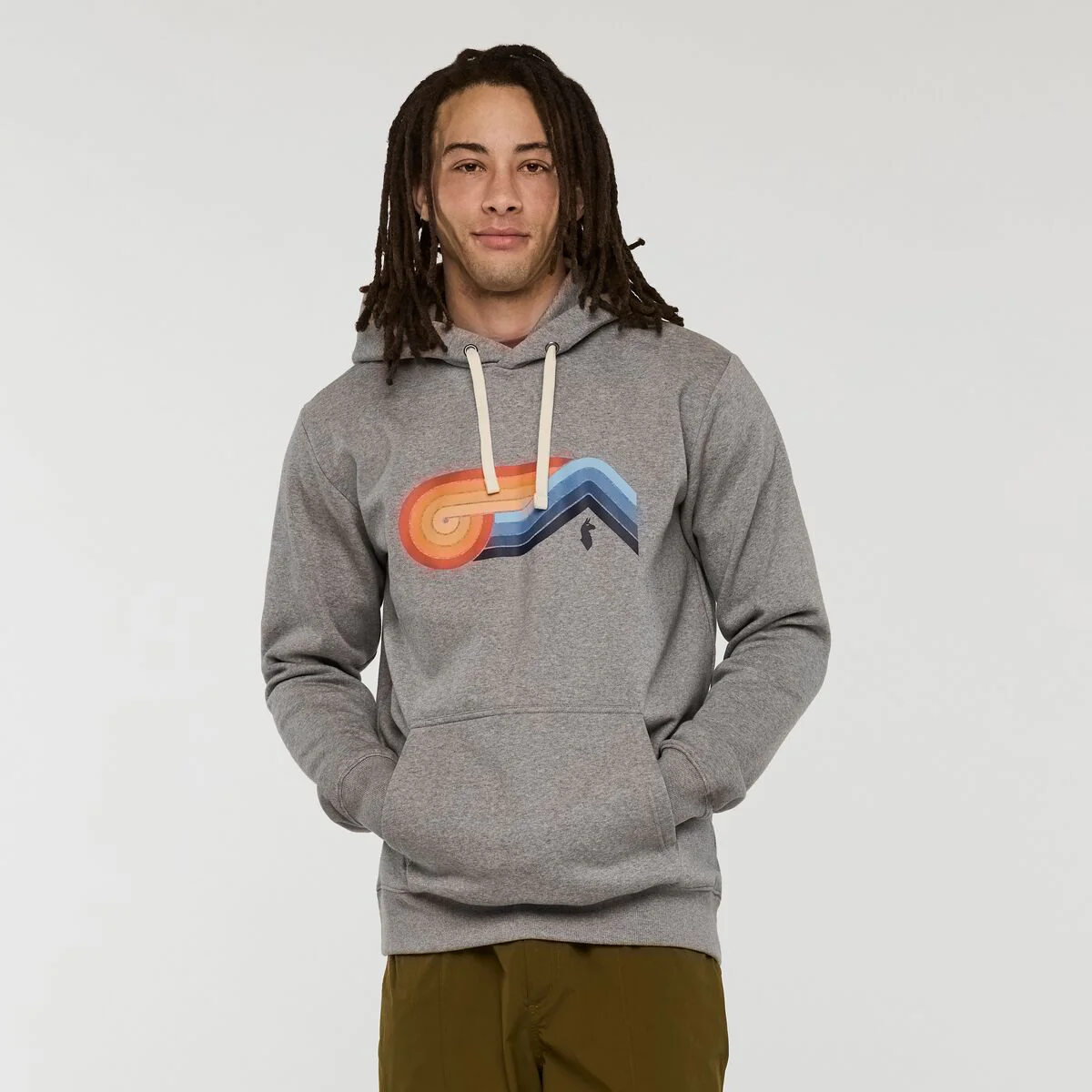Melting Sunset Pullover Hoodie - HEATHER GREY - Image 3