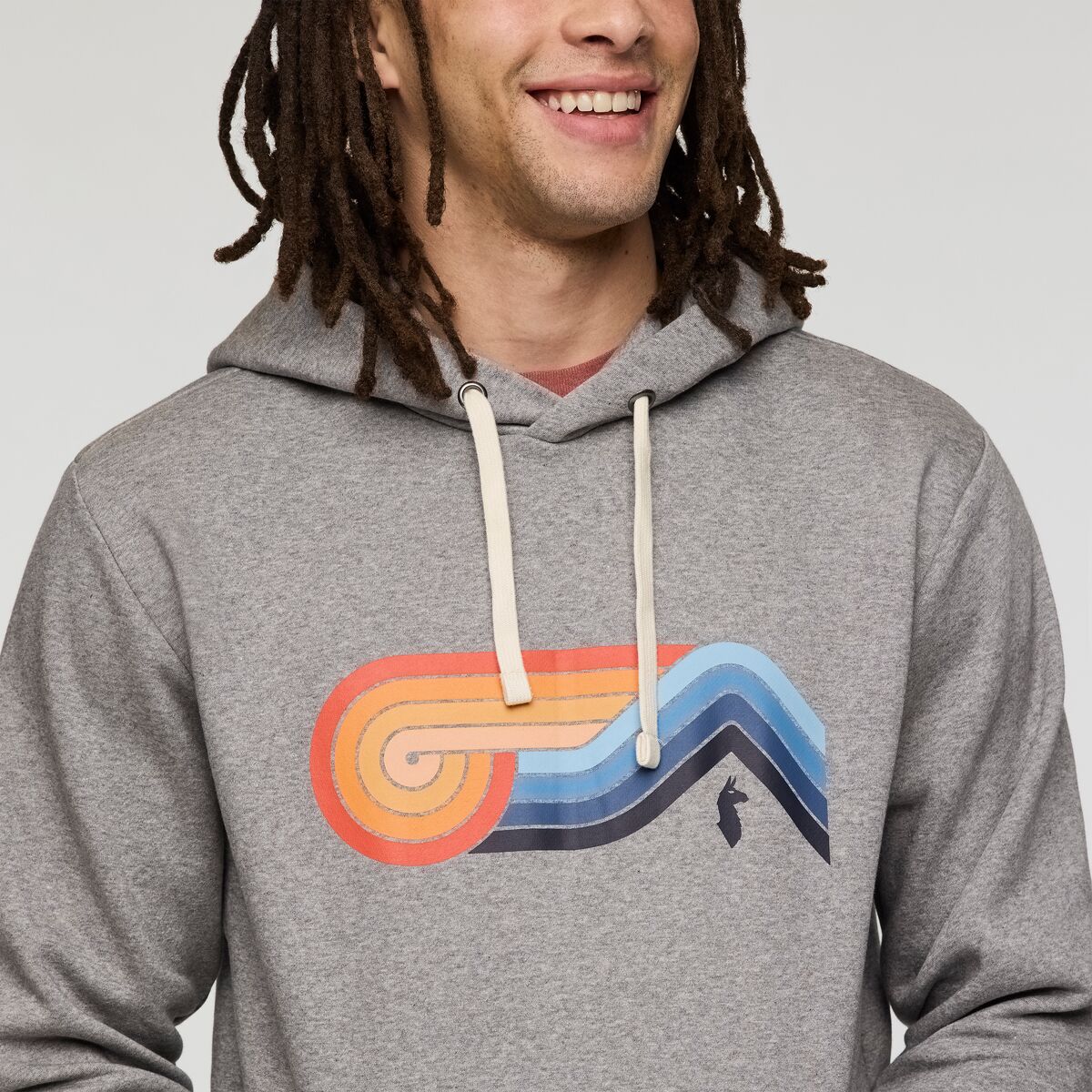 Melting Sunset Pullover Hoodie - HEATHER GREY - Image 6