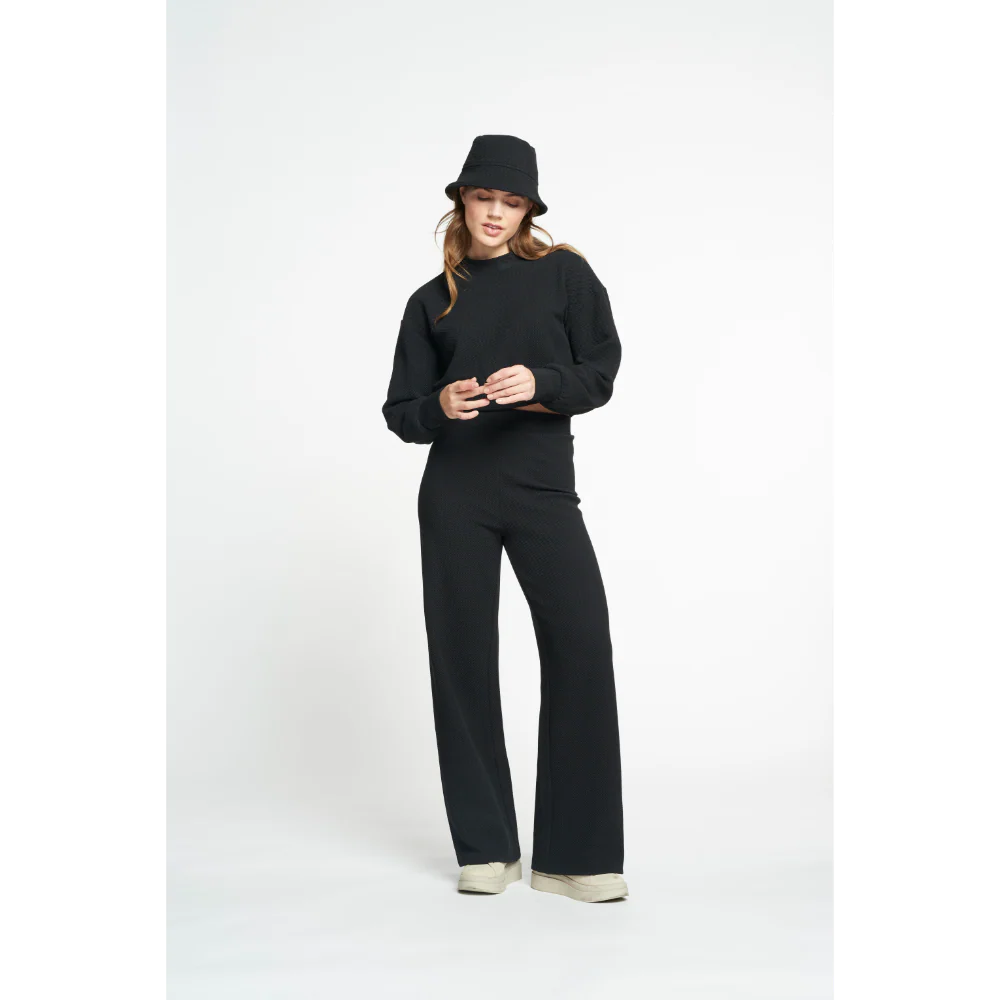MOON CLASSIC FLARED PANTS - BLACK - Image 4