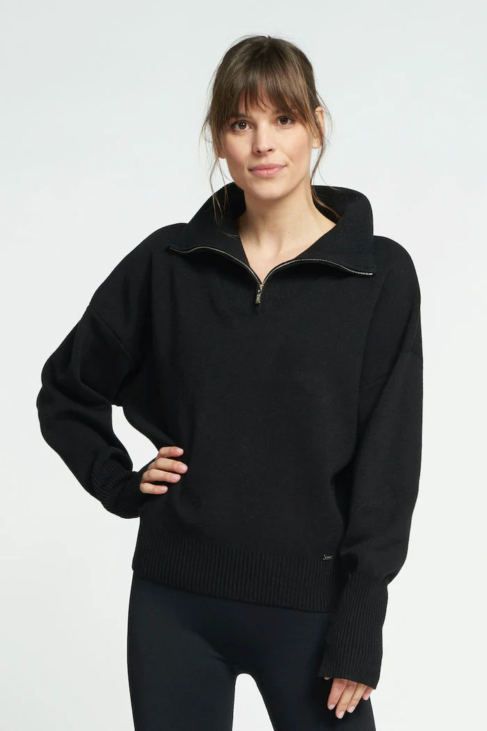 OLLY HALF-ZIP SWEATER - BLACK - Image 2
