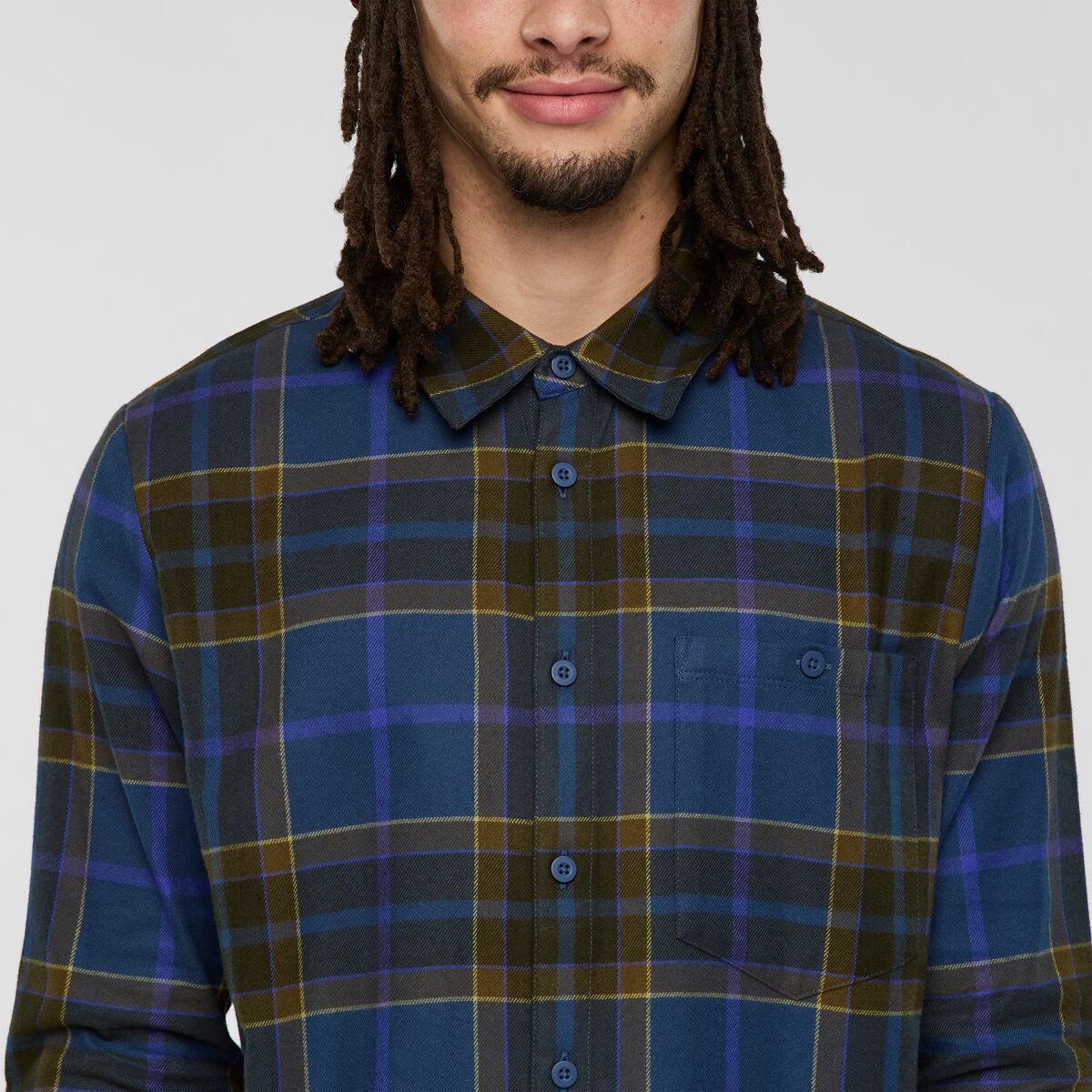 Quedo Flannel Shirt - DEEP SEA PLAID - Image 4
