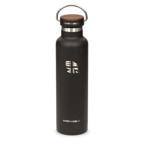 WOODIE 22OZ W/ WALNUT CAP - VOLCANIC BLACK